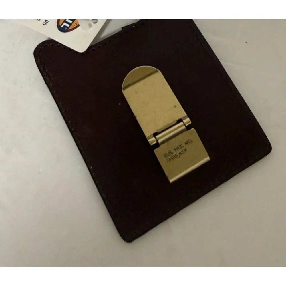 Fossil Brown Leather Wallet Card Holder with Magnetic Money Clip Brown
